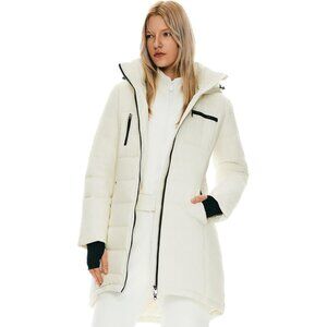 Women's Cannoli Cream Down Hooded Puffer Quilted Jacket Coat Winter Outerwear